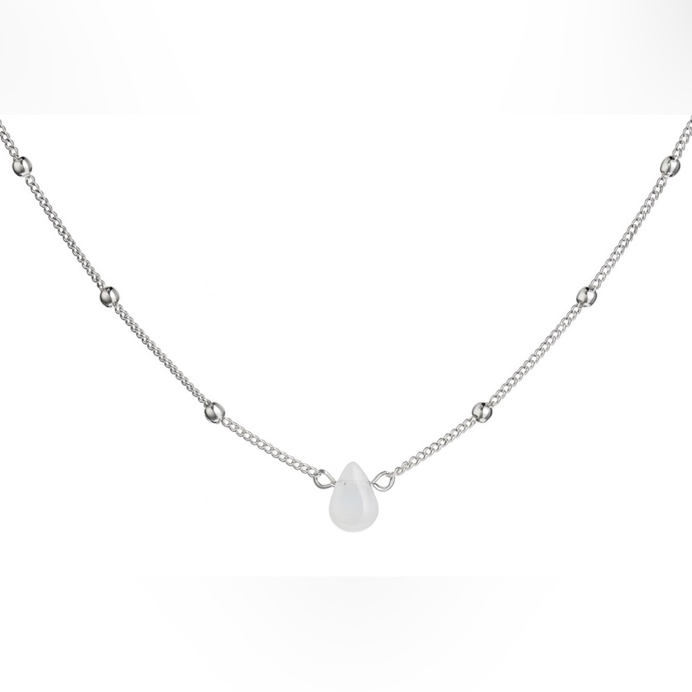 Silver Raindrop Glow Necklace